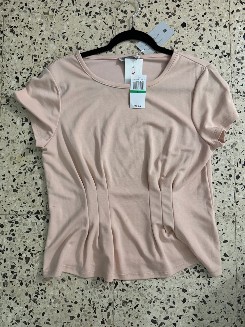 T.J.Maxx Short Sleeve Scoop Neck Top - Light Blush